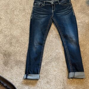 Daytrip Lynx Dark Blue Skinny Jeans with white Stitching